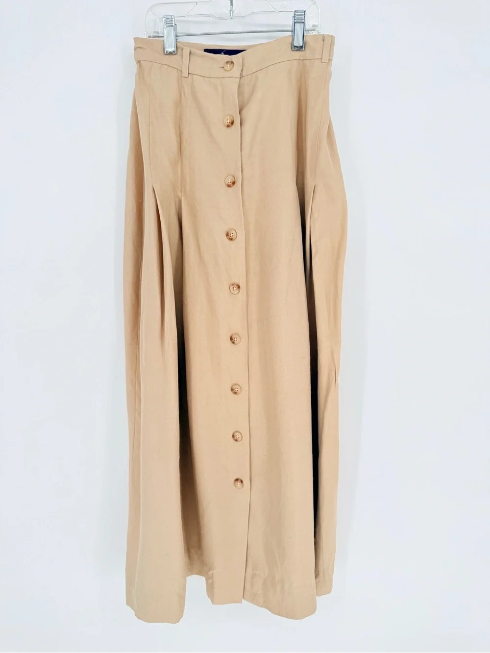 Ralph Lauren Blue Label VTG Y2K 100% Silk Maxi Skirt 4 Beige Old Money Classic - Picture 2 of 12